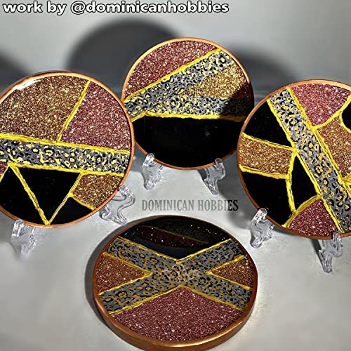 ResinWorld 4 Pack 4 inches Round Coaster Molds, Thick Coaster Silicone Molds for Resin Casting, Geode Aagte Silicone Coaster Epoxy Casting Mold