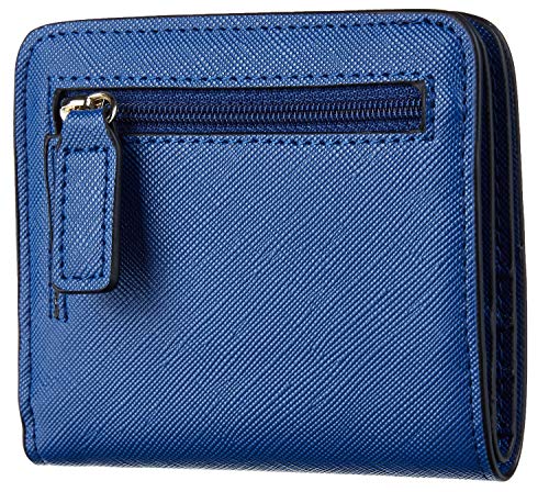 Toughergun Womens Rfid Blocking Small Compact Bifold Leather Pocket Wallet Ladies Mini Purse with ID Window (CH Deep Blue)