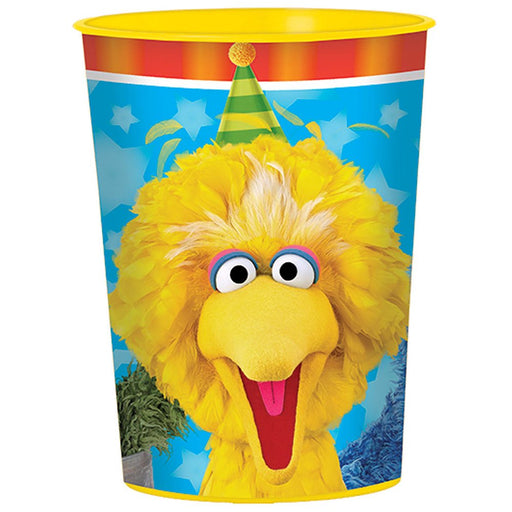 amscan 421672 Sesame Street Yellow Plastic Cup, Blue, One Size