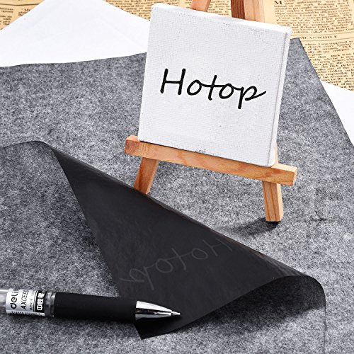 Hotop 100 Sheets Carbon Transfer Paper, Black Tracing Paper for Wood, Paper, Canvas and Other Art Surfaces (8.5 x 11 Inch)