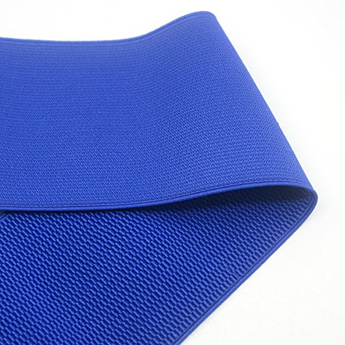 Strapcrafts 4-inch Wide Colored Patterned Waistband Elastic Bands by 2-Yard, Royal Blue 73030