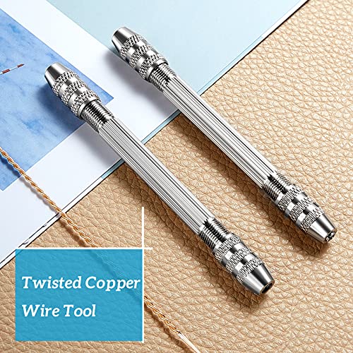 3 Pieces Jewelry Making Tools, Includes 2 Pieces Winding Copper Wire Tool and Jewelry Wire Cutter Plier Jewelry Making Wire Wrapping Tool for Hand-Making Jewelry Wire Double Ended Twist Braid Pin Vise