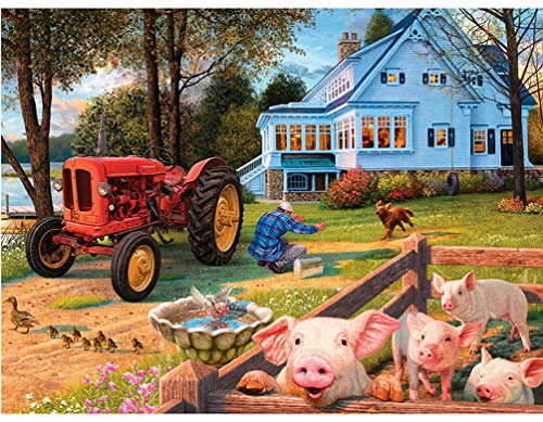 Diamond Painting Kits for Adults Kids, Vanknono DIY 5D Square Drill Embroidery Cross Stitch Arts Painting for Home Wall Decor Gift 12 x 16inch(Farm, Pig Pattern)