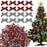 200 Pieces Christmas Tiny Bows Mini Christmas Bows Satin Ribbon Bows Mini Craft Ribbon Wreaths Bows for Sewing DIY Craft Wedding Decoration (Black White Plaid, Red Black Plaid)