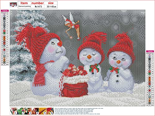 MXJSUA Christmas Snowman Diamond Painting Kits for Adults Beginners Round Full Drill 5D DIY Christmas Gift Presents Diamond Art Kits Three Cute Snowmen Diamond Painting Kits Art Decor 11.8x15.7 inch