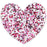 Glitter Heart Stickers, Hot Pink (1.5 Inches, 200 Pieces)