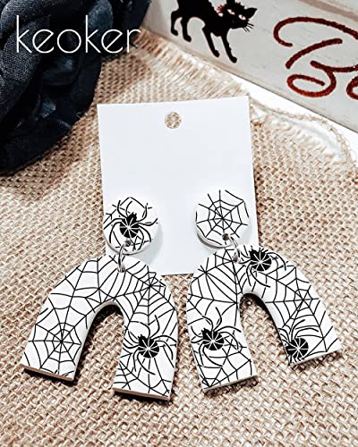 KEOKER Halloween Silk Screen for Polymer Clay, 6 PCS Fall Silk Screen Stencils for Polymer Clay on Clay & Other Jewelry Clay Earrings Decoration, Each 6" X 3.8" (6PC Halloween)