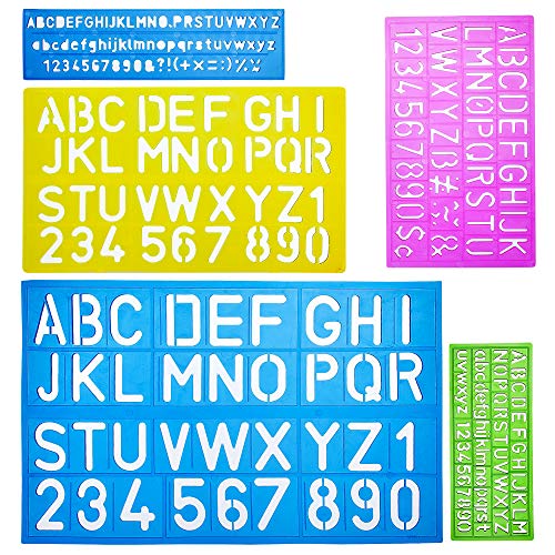 Mr. Pen Letters and Numbers Alphabet Templates, Letter Stencils, Pack of 5