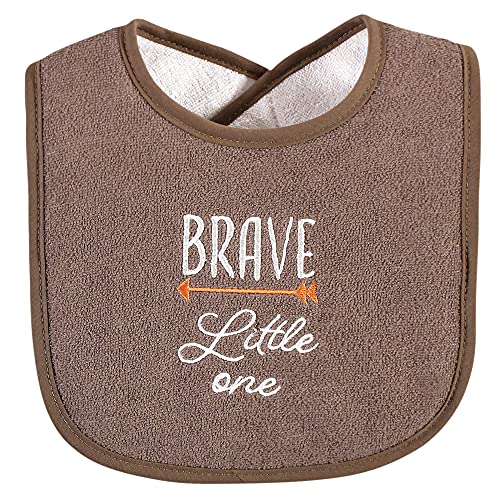Hudson Baby Unisex Baby Cotton Terry Drooler Bibs with Fiber Filling, Boy Woodland, One Size