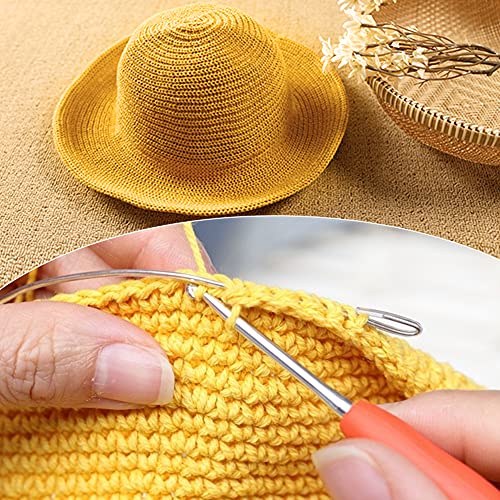 72 Pcs Crochet Hooks Set, Crochet Hooks Kit Plus Large Eye Blunt Needles Ergonomic Yarn Knitting Needles Marking Clips Tools Set with Crochet Needle Accessories