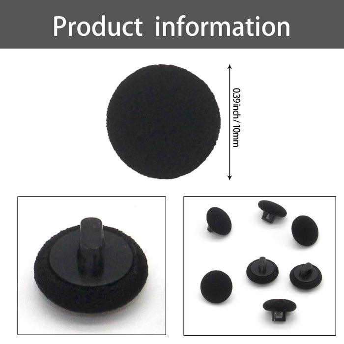 ZZXLLRO 80Pcs Fabric Buttons Black, 10mm Tuxedo Covered Buttons with Plastic Shank, Smooth Satin Buttons for Sewing Bridal Suits Dress Gowns Clothes