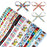 10 Rolls School Grosgrain Ribbon 50 Yards Back to School Decorative Ribbon Bus Pencils Apple Backpack Books Printed Ribbons for DIY Crafts Teacher Appreciation Gifts Wrapping 3/8, 4/5 Inch