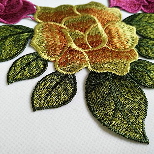 1pc Green Flower Lace Fabric Dress Applique Motif Blouse Sewing Trims, DIY Neckline Collar Costume Scrapbooking