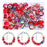 VICTLOV 60 Pieces European Large Hole Spacer Beads Charm Fairy Wands Beads Rhinestone Lampwork Beads Supplies for Bracelets Jewelry Making (Red)
