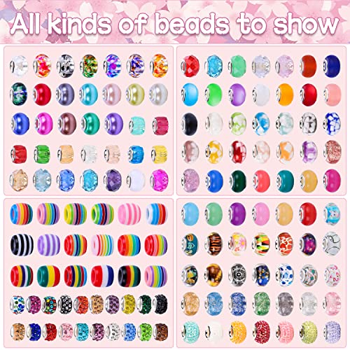 Assortment European Large Hole Spacer Beads,Fairy Garden Beads Rhinestone Craft Beads for DIY Charms Bracelet Jewelry Making (12 Style)