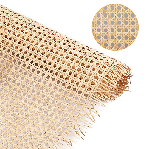 14" Width Cane Webbing 3.3Feet, Natural Rattan Webbing for Caning Projects, Woven Open Mesh Cane for Furniture, Chair, Cabinet, Ceiling