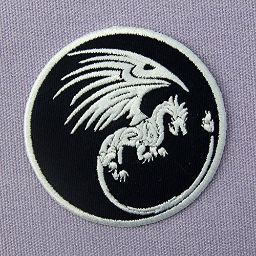 Dragon Symbols of Power and Might Patch Embroidered Applique Iron On Sew On Emblem