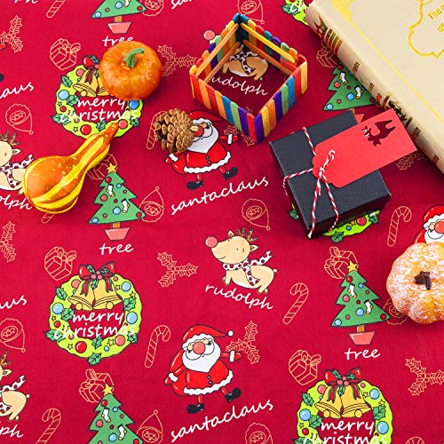 LUTER 18×22 inch/45×55cm 10pcs Christmas Theme Fabric Christmas Fat Quarter Pure Cotton Fabric Bundle for DIY Decorations, Christmas Series Supplies, Patchwork