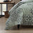 Stone Cottage - Queen Comforter Set, Reversible Cotton Bedding with Matching Shams, All Season Home Decor (Abingdon Dark Green, Queen)