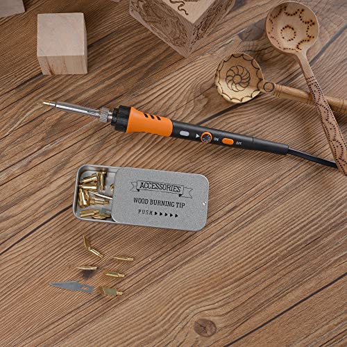 Wood Burning Kit,72 pcs Wood Burning Tool with Adjustable Temperature 200~450°C, Wood Burner Tools Set with Pyrography Pen for Embossing Carving DIY Adults Crafts Beginners