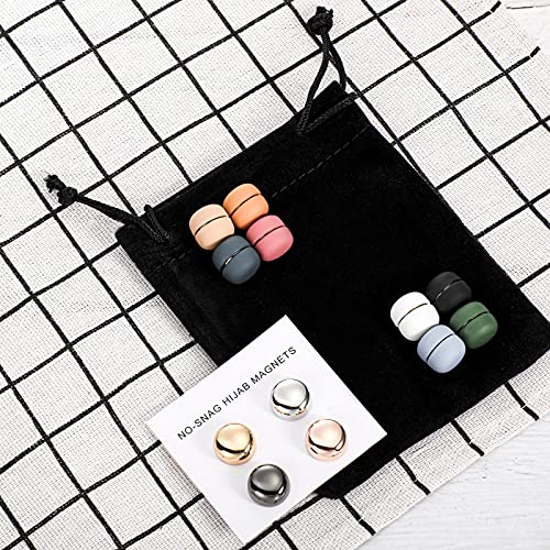 Hijab Magnetic Pins 12 Pieces Strongest Commercial Magnetic Hijab Pins Colorful Multi-use Hijab Round Magnets for Women