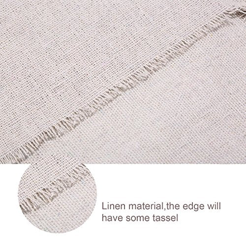 Natural Linen Fabric Solid Colored Needlework Cross Stitch Cloth for Making Garments Crafts, 62 by 20 inches (Beige and White, 2 Pieces)