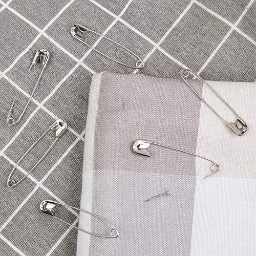 Large Safety Pins 2.2 inches (56mm), Size 4, 200 pcs, Nickel - Plated Steel (200)