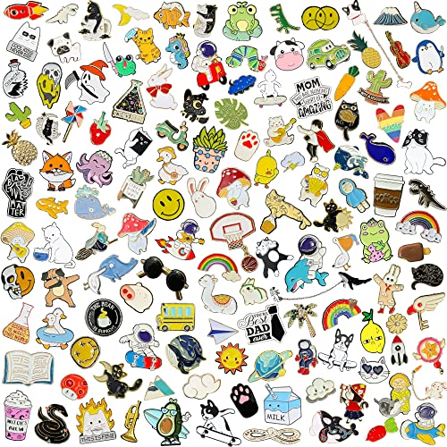 SINCCO 20 Pcs Cute Enamel Backpack Pins, Funny Anime Enamel Lapel Pins Bulk Set Cool Brooch Button Pins Badge Aesthetic for Backpacks, Bag, Jacket, Kids, Girls, Festival Gifts (Random Style)