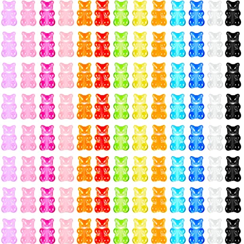 150 Pieces Christmas Charms Gummy Resin Bear Flatback Candy Bear Charms Cartoon Colorful Bear Cabochons for Nails DIY Scrapbooking Craft Phone Case Decoration Jewelry Making (Classic Colors,11 x 15 mm)