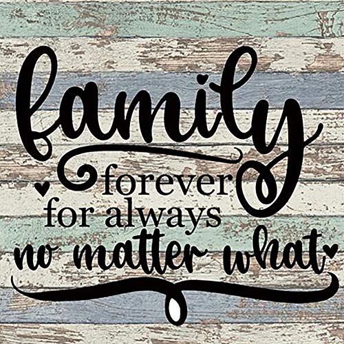 PDSLAIKE Diamond Painting Family Quotes - Family Forever for Always No Matter What Home Sayings DIY Art Craft 11.8x11.8in