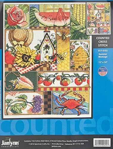 Janlynn 171495 Counted Cross Stitch Kit 11"X14", Summer Montage (14 Count)