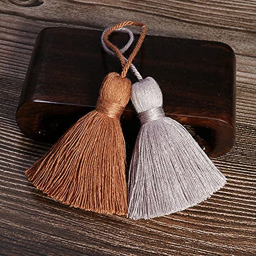 amokk Cute Chunky Bookmark Tassels with Cord Loop for Home Decor Tassels for Jewelry Making, Bookmark, DIY Craft - 5.31 in Length 14 Pieces (Blue)
