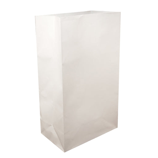 LumaBase Paper Luminaria Bags, White - Set of 100