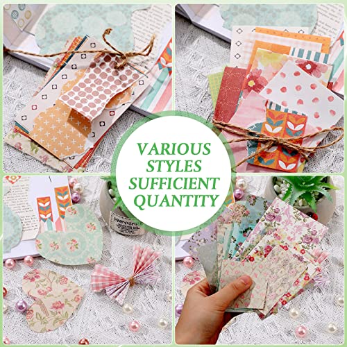 420 Sheets Scrapbooking Paper Supplies Flower Scrapbook Stickers, Journaling Paper Aesthetic Decorative Stationery Paper Retro Journal Decal Floral Washi Sticker for DIY Craft (Colorful Style)