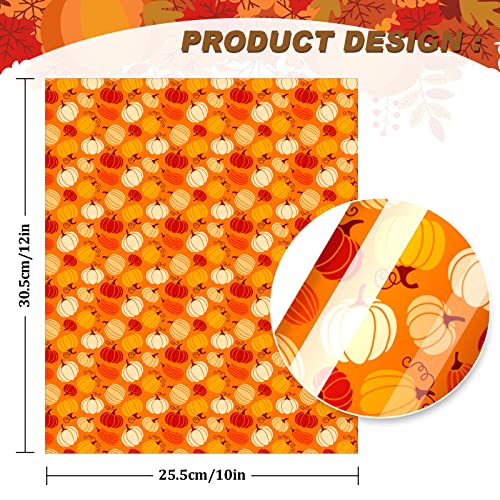 AnyDesign 9 Sheet Fall Heat Transfer Vinyl Autumn Colors HTV Iron On Vinyl Pumpkin Maple Leaves Adhesive Craft Vinyl for Fall Harvest Thanksgiving DIY Fabric Silhouette Hat Bag Craft Supplies