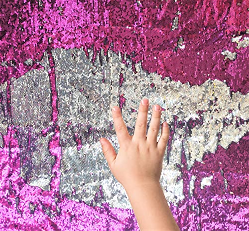 Sensory Wall Sequin Flip Fabric for Kids,0.2" Large Sequins Sensory Graffiti Fabric for Toddlers on The Floor/Wall/Desk,Tactile Stimulation,Reversible Glitter Fabric for Children