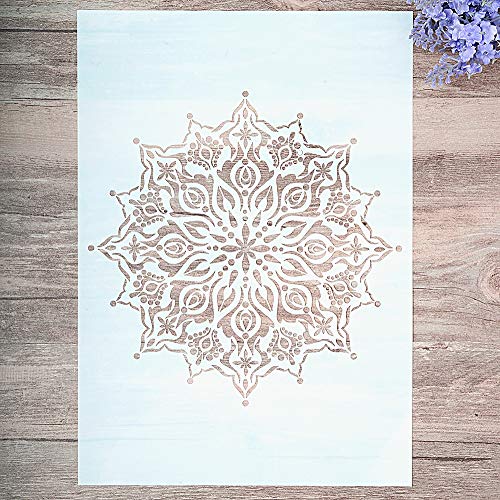 DIY Decorative Mandala Stencil Template for Painting on Walls Furniture Crafts (A3 Size)