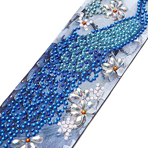 Diamond Painting Bookmarks -Diamond Painting by Number Kits,Painting Cross Stitch Peacock Partial Drill Crystal Rhinestone Embroidery Pictures Arts Craft for Reading Gift Ross Beauty