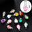 100 Pieces Assorted Colors Crystal Dangle Charms Pendants Crackle Glass Drop Beads Handmade Dangle Bead Charms with Silver Bead Cap for Jewelry Making Necklace Earring Accessory