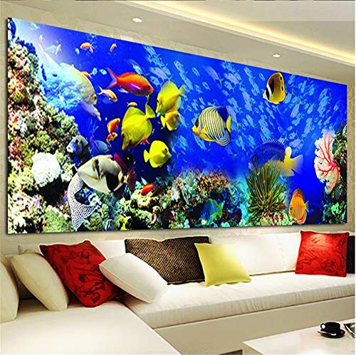 RAILONCH Large 5D Diamond Painting Full DrillOcean World DIY Arts Craft for Home Wall Decor (120 x 45 cm)