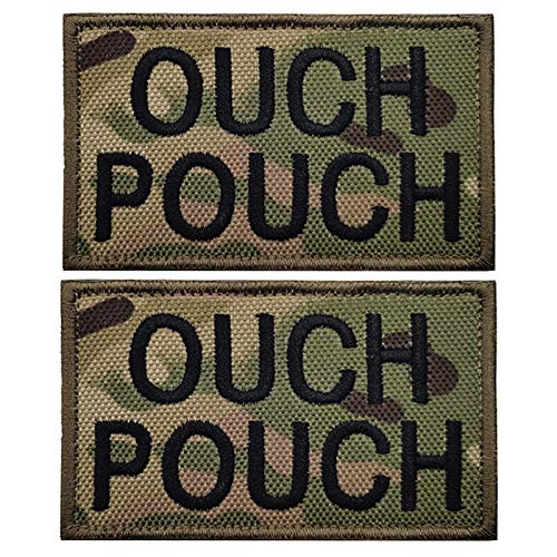 FRTKK 2 PCS Ouch Pouch Embroidered Patches Tactical Moral Applique Fastener Hook & Loop Emblem