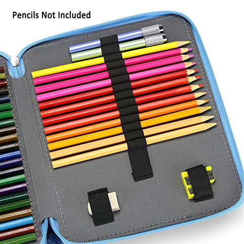 YOUSHARES 120 Slots Colored Pencil Case – Oxford Fabric Pen Case with Compartments Pencil Holder for Watercolor Pencils (Bowknot)
