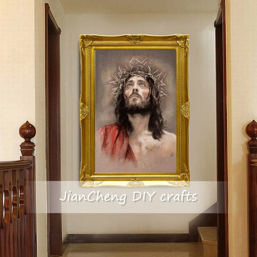 Jesus Christ Diamond Painting Craft Painting Kit Full Drill Crystal Painting Dots Art Kit for Wall Decoration God Bless Gifts Arts and Crafts (12x16 inch/30cmx40cm)