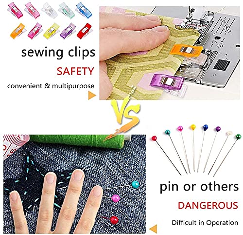 100PCS Sewing Clips for Quilting, Mcigicm Multipurpose Sewing Clips Clamps,Accessories Colors Clips,Perfect for Sew Binding,Crafts,Paper Work and Hanging Little Things