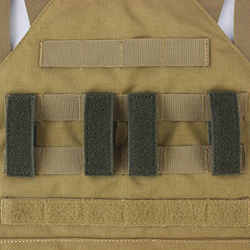 X2TKTACT Molle Strips for Attaching Tactical ID Patches - for 3-inch high Patches, Patches Display Tactical Molle Strips for Badges- 4-Count (Army Green)