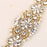 Gold Beaded Trim Crystal Rhinestone Applique Embellishments for Bridal Wedding Dress Sash Bridesmaid Gown Womens Prom Formal Belt