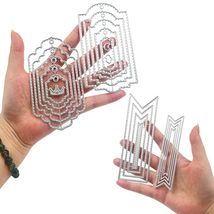 Metal Cutting Dies for Bookmark DIY Craft, SENHAI 7 Sets 44 pcs Carbon Steel Embossing Template Metal Stencils Scrapbooking Tool for Card Making Bookmark Scrapbooking Album Paper Cards