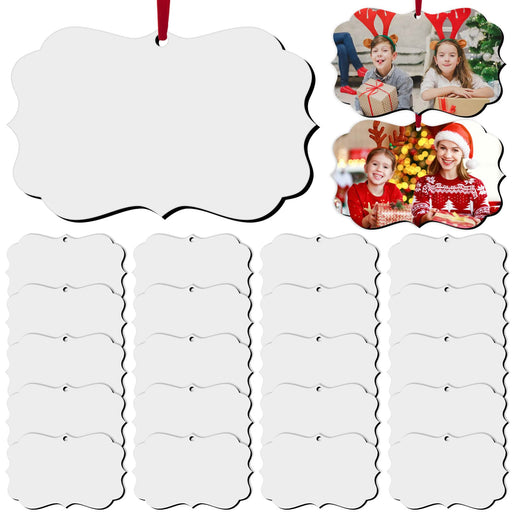 3.9" × 2.8" Sublimation Ornament Blanks, Cridoz 20 Pieces Sublimation Blanks Ornaments Products for Christmas Day and Halloween Day Decoration