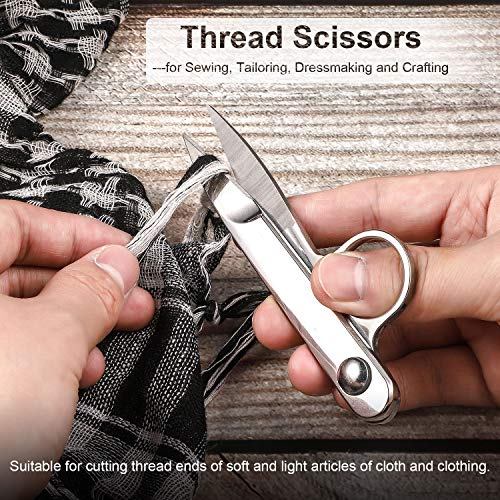 2 Pieces Sewing Scissors Thread Snippers Mini Trimming Nippers Small Embroidery Shears with Protective Rubber Sleeve for Various Materials Fishing Line DIY Sewing Tailoring Dressmaking Crafting