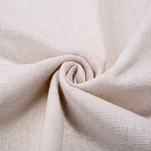 Natural Linen Fabric Solid Colored Needlework Cross Stitch Cloth for Making Garments Crafts, 62 by 20 inches (Beige and White, 2 Pieces)